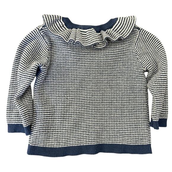 Lemonada Girls Navy White Ruffle Cardigan Gold Buttons Designer 9 Mo. - Picture 7 of 9